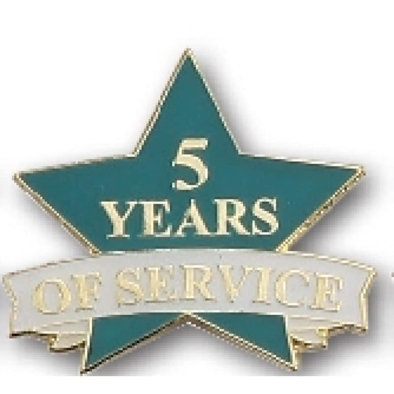 5 Years of Service Stock Pin