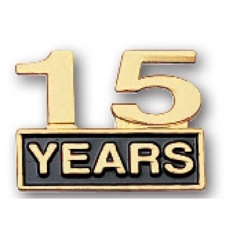 "Fifteen Years" Stock Cutout Pin