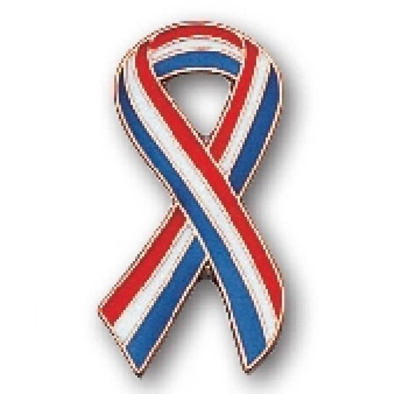 "Patriotic Ribbon" Stock Cutout Pin