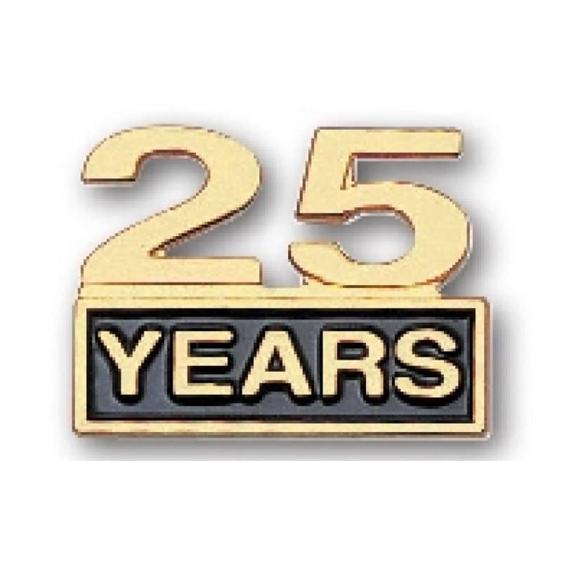 "Twenty-Five Years" Stock Cutout Pin