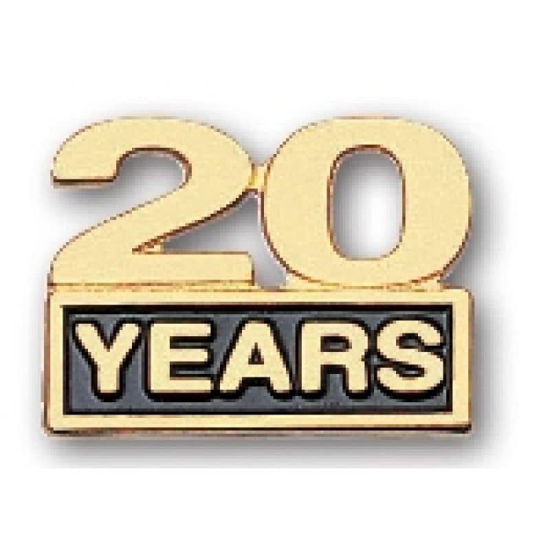 "Twenty Years" Stock Cutout Pin