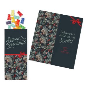 One Color Foil-Stamped Stock Pine Boughs & Berries Sweeter Cards with Albanese® Gummi Bears