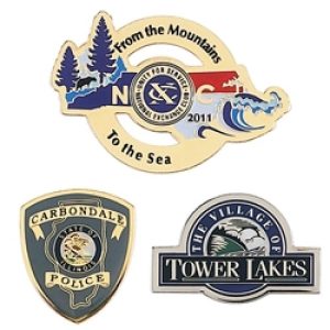 1/2" (0.5") Etched Soft Enamel Lapel Pin