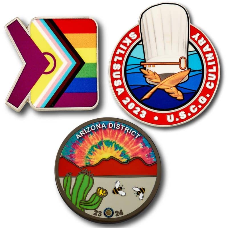 Custom Lapel Pin - Full Color UV Printed Cloisonne Hard Enamel 1 1/2" (1.5")