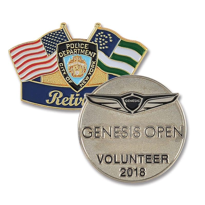 Custom Lapel Pins - 1 1/8" (1.125") Die Struck Soft Enamel - 2