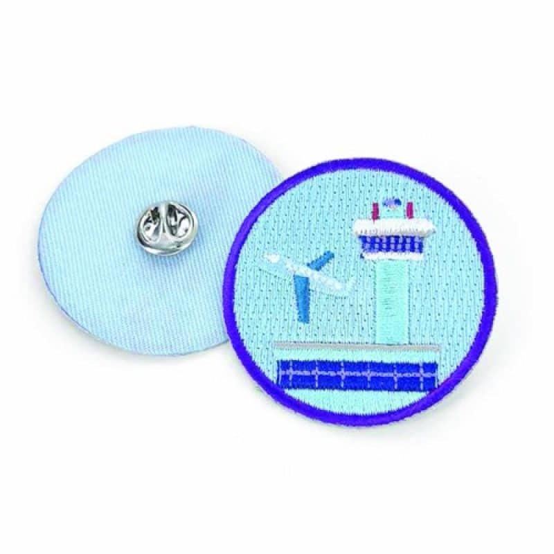 Embroidered lapel pin (100%) 2"